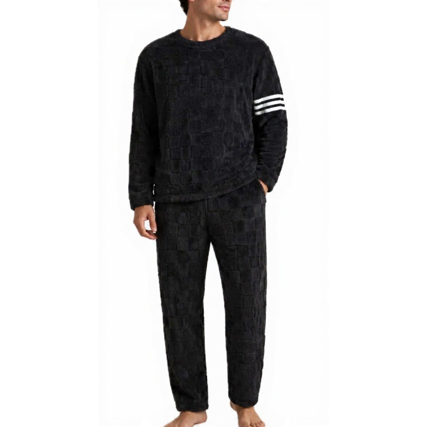 Pijama Polar Térmico para Hombre — Negro